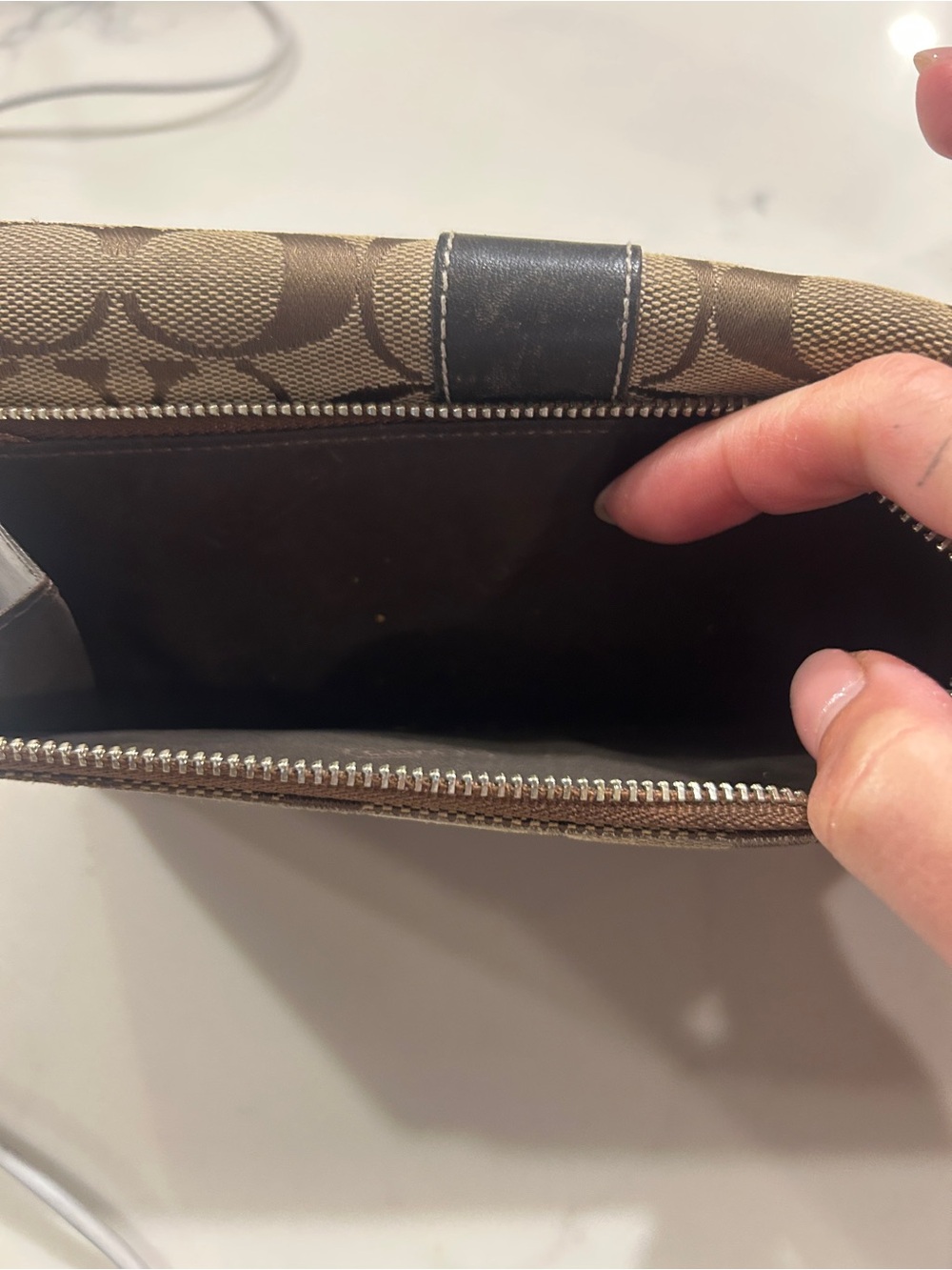 COACH Jacquard & Leather SIGNATURE C Checkbook Wallet With Checkbook Cover - Picture 3 of 8